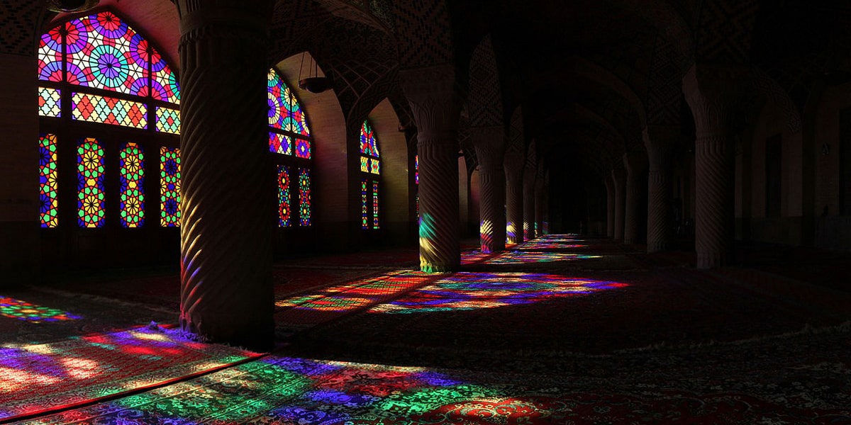 inside of Nasir-al-Mulk Mosque of Shiraz