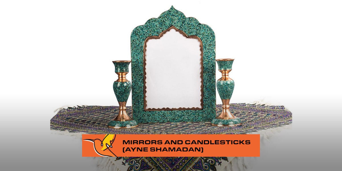 Mirrors and candlesticks as an obligation for table of wedding